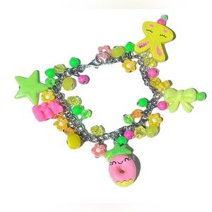 Rabbit pineapple stars pink yellow charm traditional cartoon bracelet good sweet